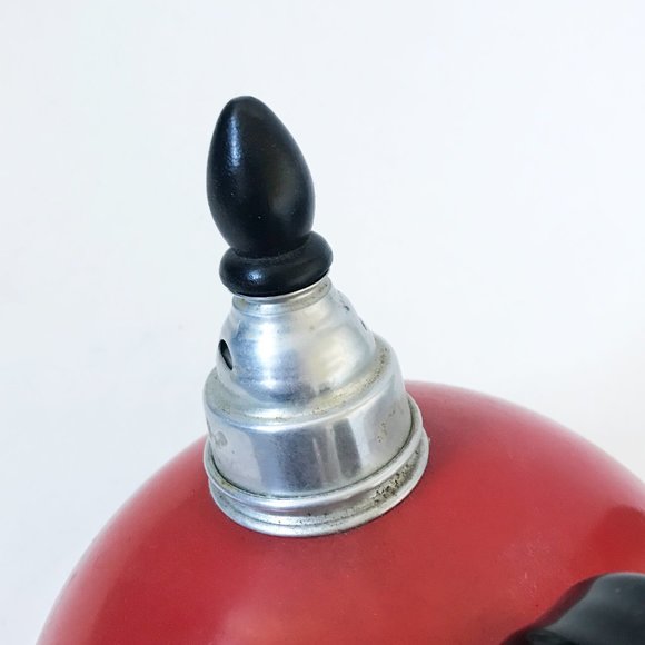 Vintage Comet Whistling Tea Kettle Red The Popula Aluminum Camping Farmhouse - Picture 6 of 15